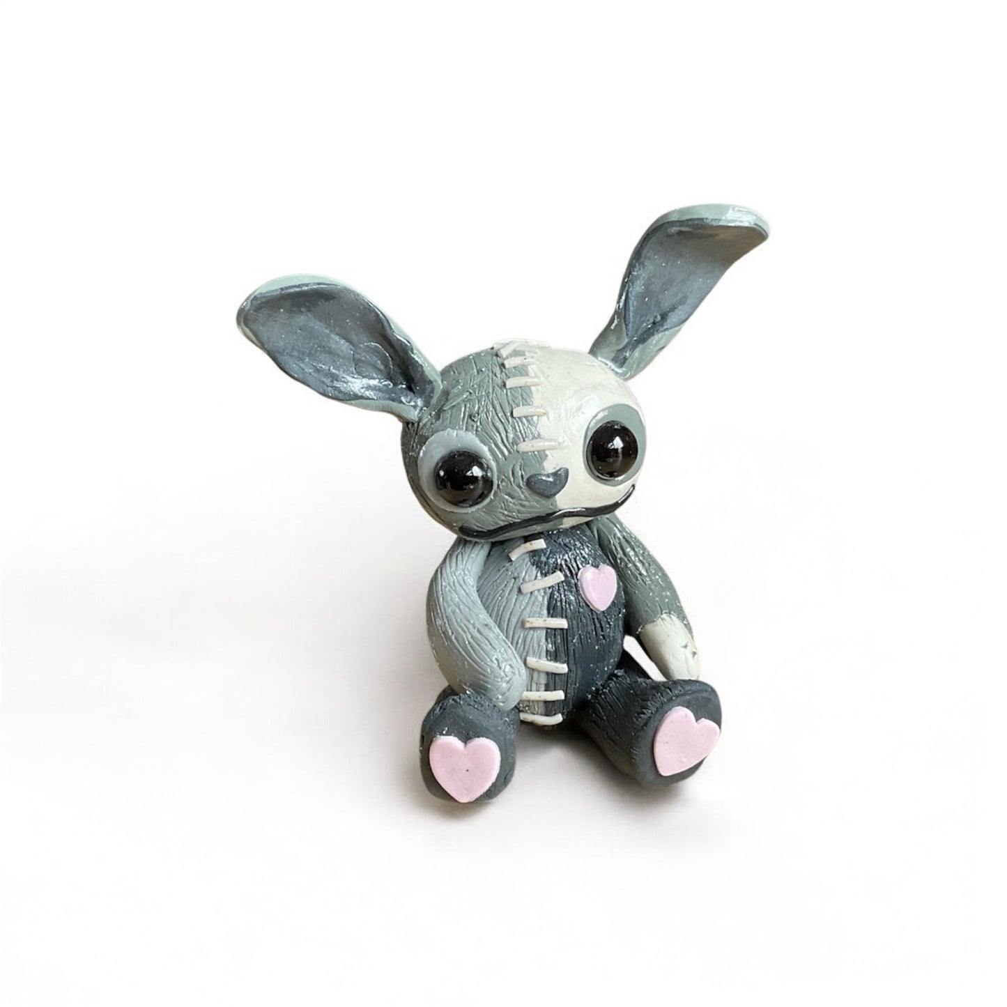 Stitch Heart Bunny - Handmade Gothic Cute Figurine