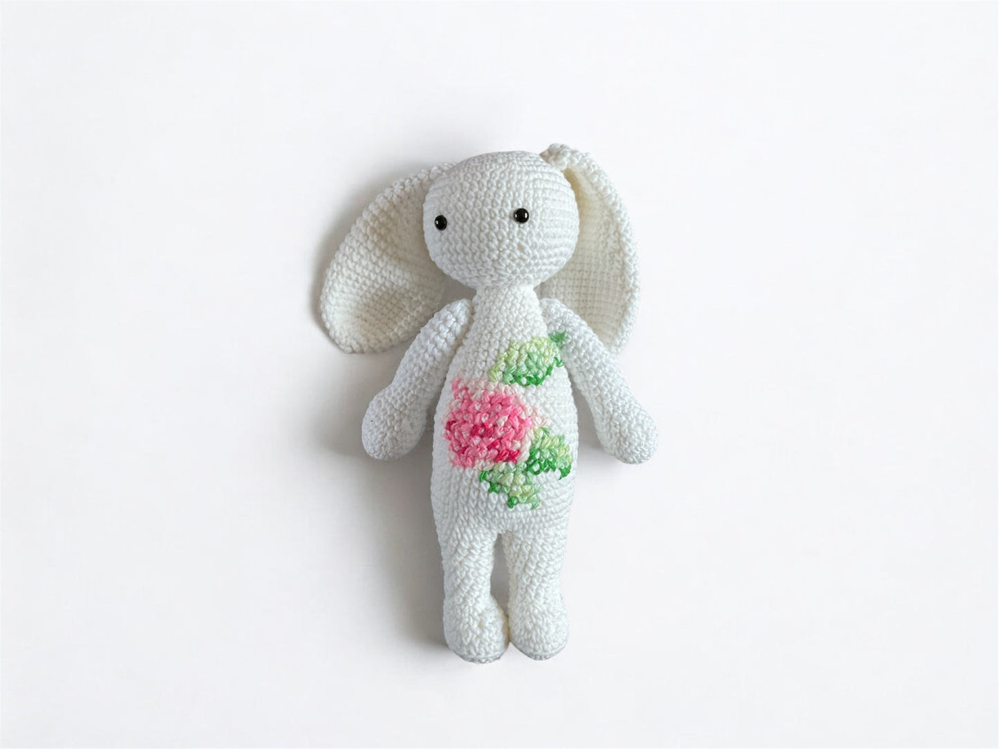 Handmade Crochet Bunny with Floral Embroidery